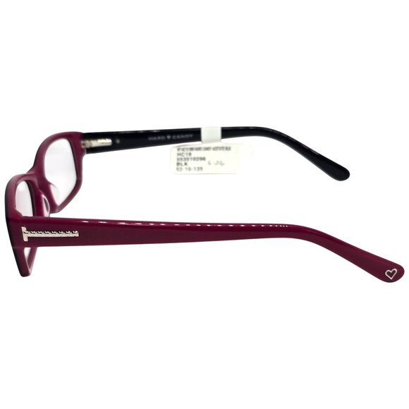 Hard Candy Womens HC19 Rectangular Eyeglass Frames Black/Magenta 52-16-135 - Picture 4 of 10